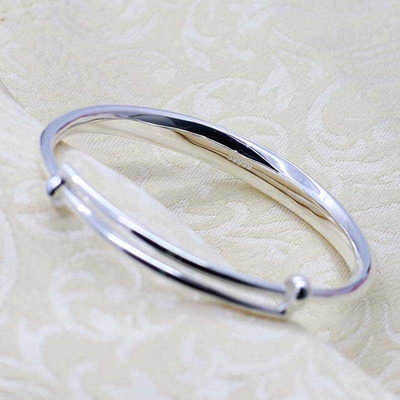 999 sølv konvek armbånd, push and pull levende mund-sølv armbånd, enkle fashionable sølvsmykker